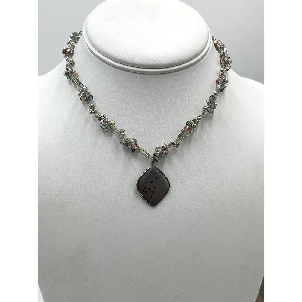 Holly Yashi Haiku Crystal Sterling Silver Crochet Choker‎ Stretch Necklace